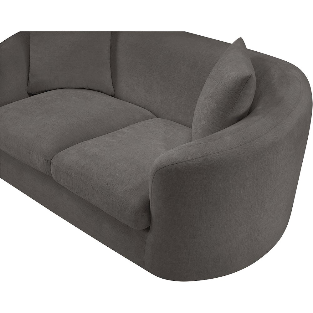 Penelope Grey Chenille Fabric Loveseat