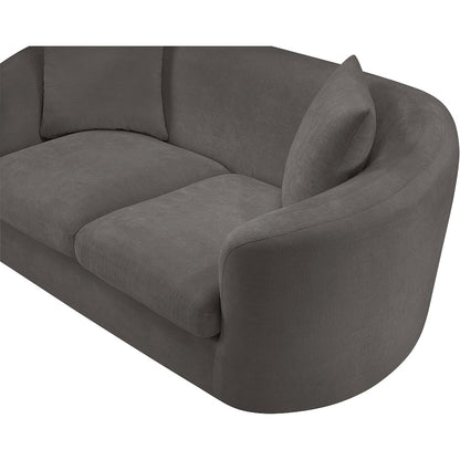Penelope Grey Chenille Fabric Loveseat