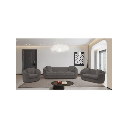 Penelope Grey Chenille Fabric Loveseat