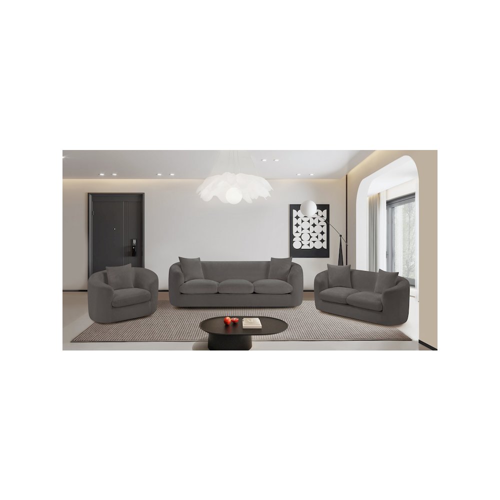 Penelope Grey Chenille Fabric Sofa