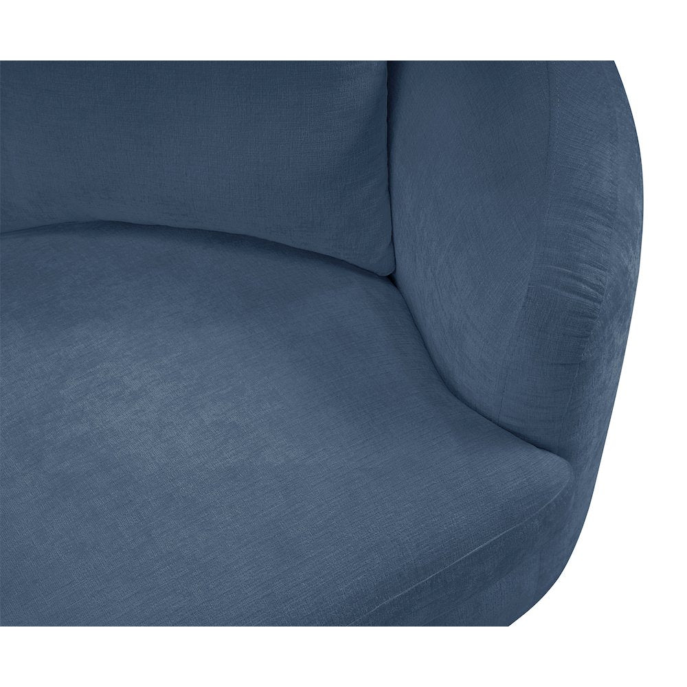 Penelope Light Blue Chenille Fabric Chair
