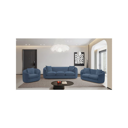Penelope Light Blue Chenille Fabric Loveseat