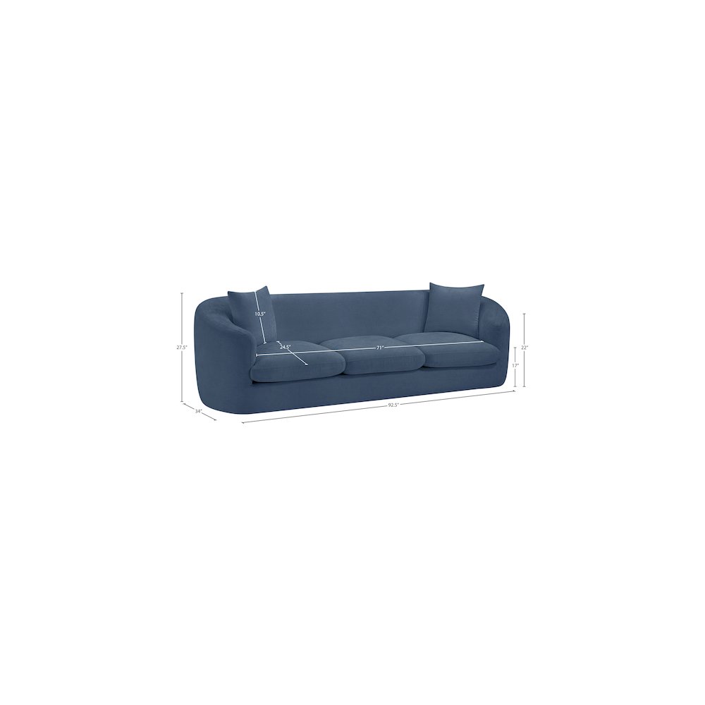 Penelope Light Blue Chenille Fabric Sofa