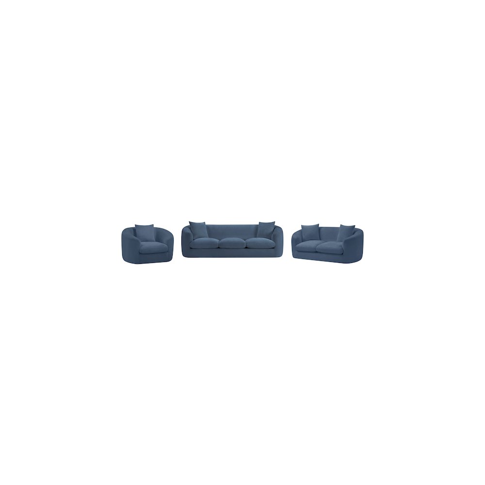 Penelope Light Blue Chenille Fabric Sofa