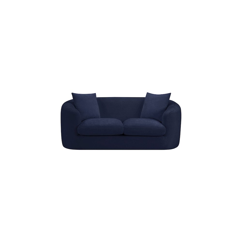 Penelope Navy Chenille Fabric Loveseat