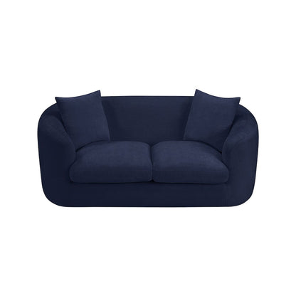 Penelope Navy Chenille Fabric Loveseat