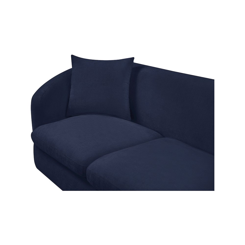 Penelope Navy Chenille Fabric Loveseat