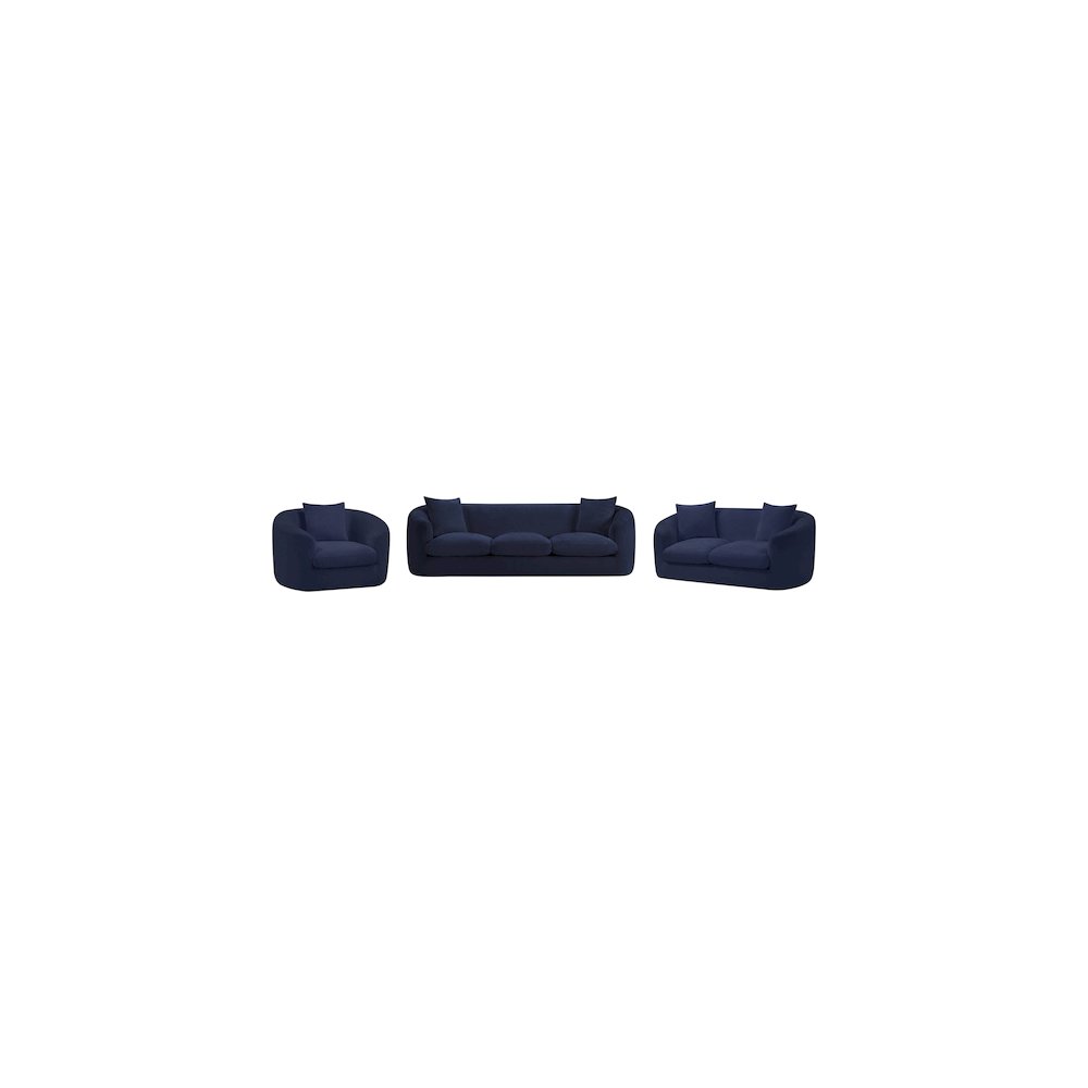 Penelope Navy Chenille Fabric Sofa