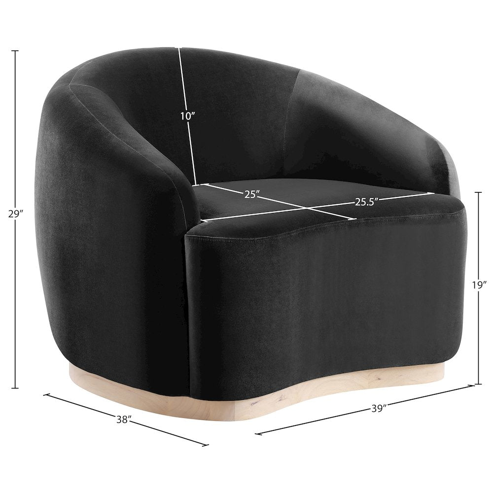 Gustavo Black Velvet Upholstered Chair