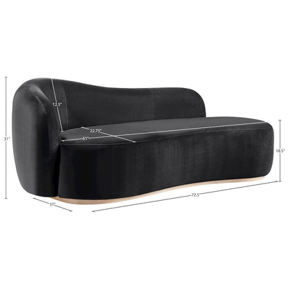 Gustavo Black Velvet Upholstered Chaise