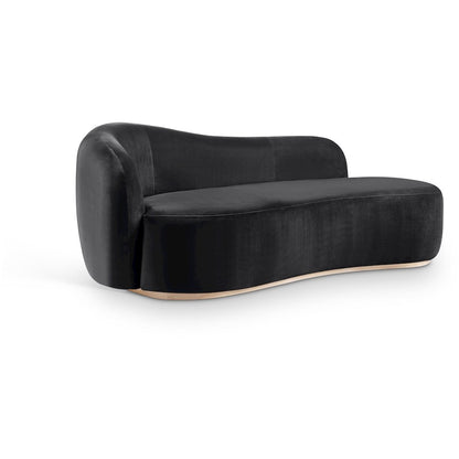 Gustavo Black Velvet Upholstered Chaise