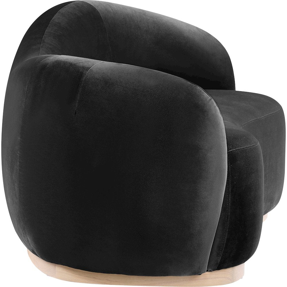 Gustavo 72.5" Black Velvet Upholstered Loveseat