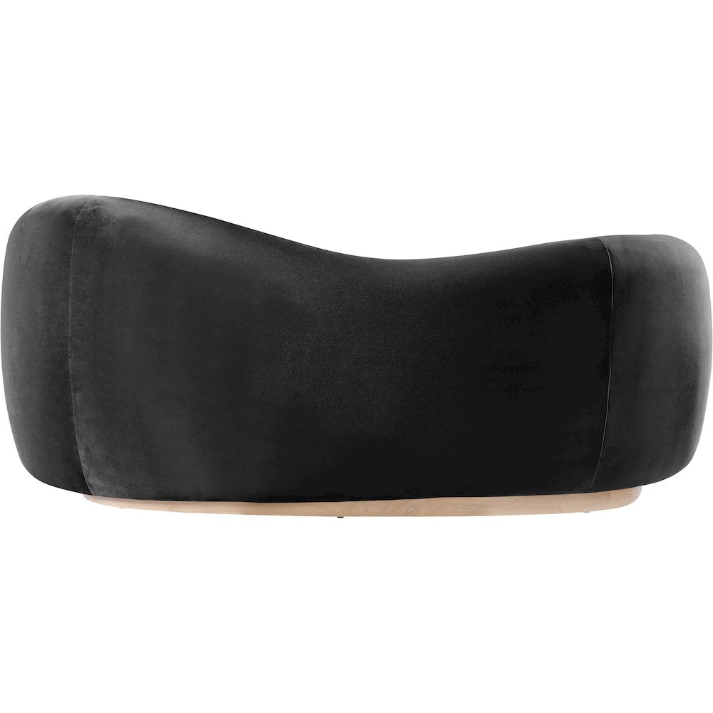 Gustavo 72.5" Black Velvet Upholstered Loveseat