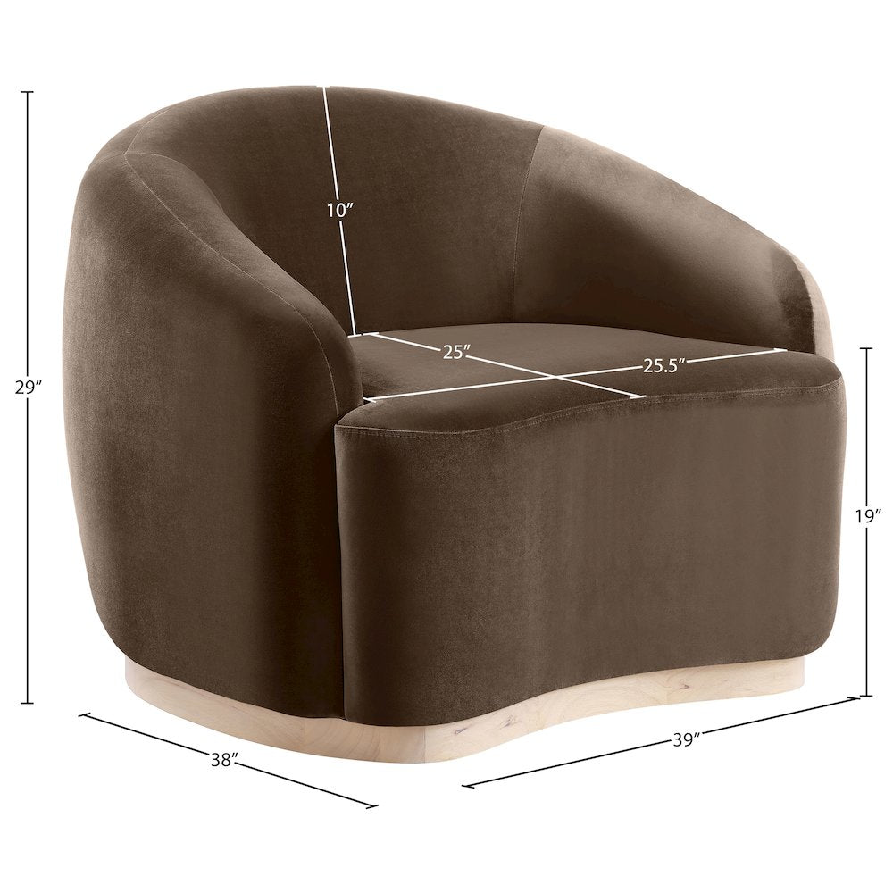Gustavo Brown Velvet Upholstered Chair