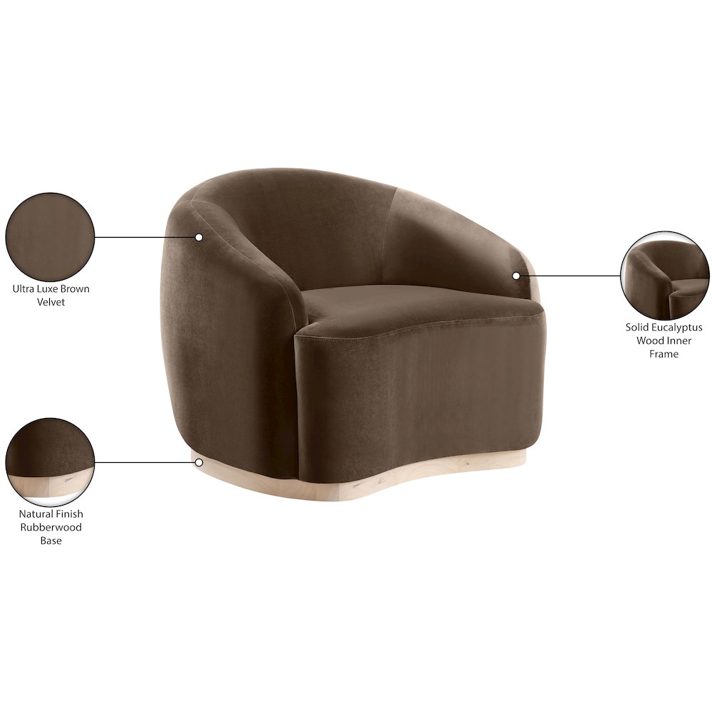 Gustavo Brown Velvet Upholstered Chair