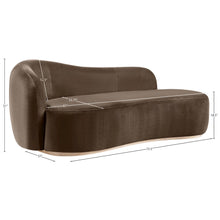 Gustavo Brown Velvet Upholstered Chaise