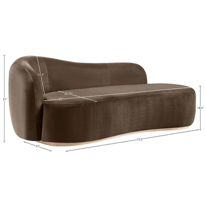Gustavo Brown Velvet Upholstered Chaise