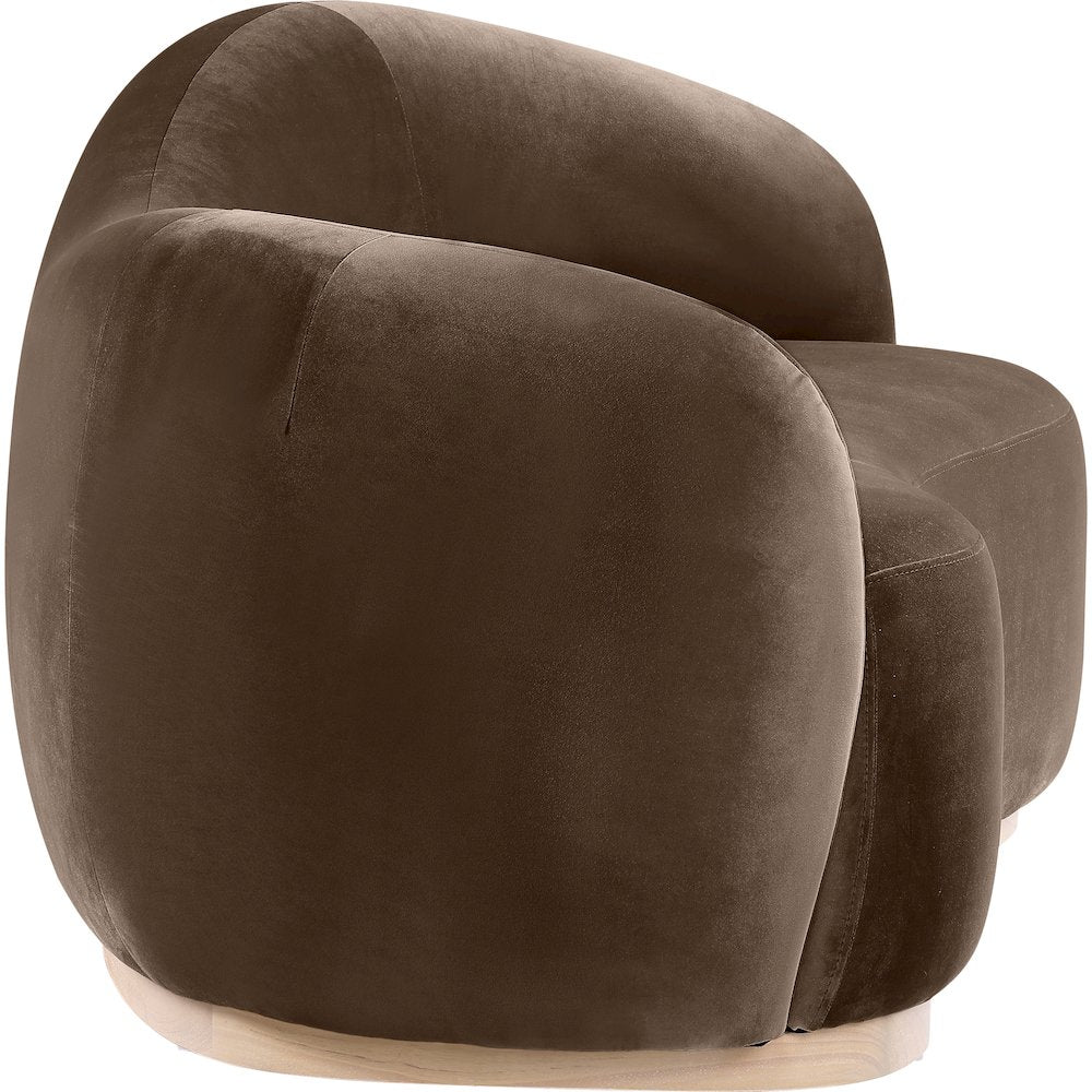 Gustavo 72.5" Brown Velvet Upholstered Loveseat