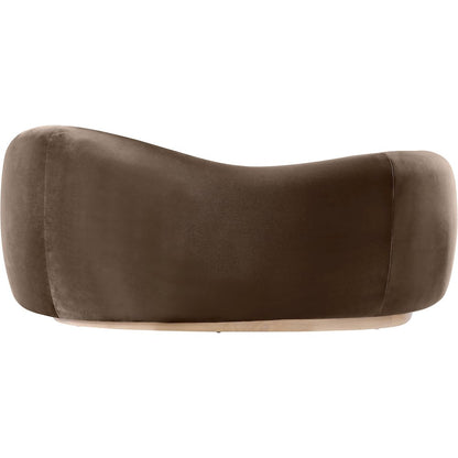 Gustavo 72.5" Brown Velvet Upholstered Loveseat