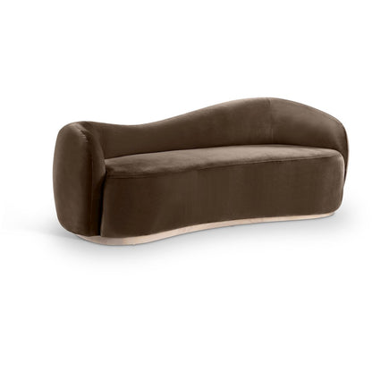 Gustavo 92.5" Brown Velvet Upholstered Sofa