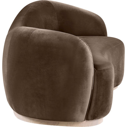Gustavo 92.5" Brown Velvet Upholstered Sofa