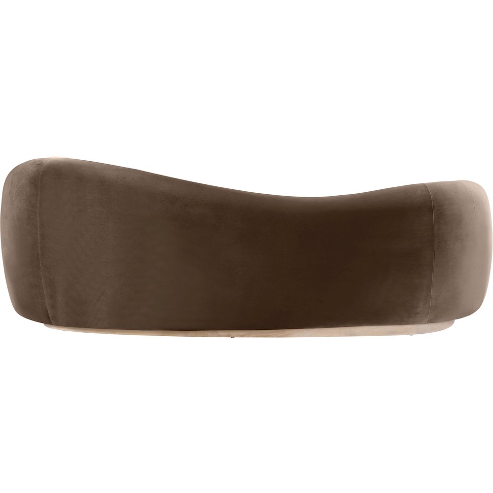Gustavo 92.5" Brown Velvet Upholstered Sofa