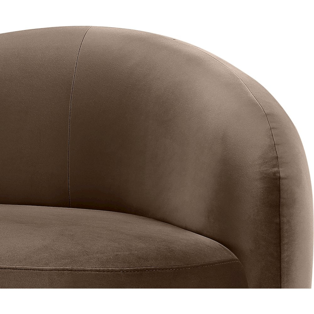 Gustavo 92.5" Brown Velvet Upholstered Sofa