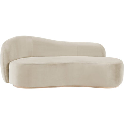 Gustavo Cream Velvet Upholstered Chaise