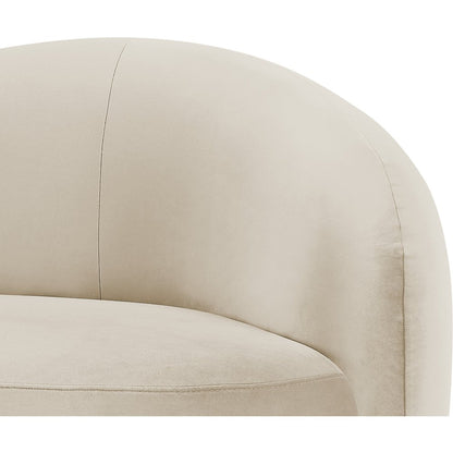 Gustavo 72.5" Cream Velvet Upholstered Loveseat