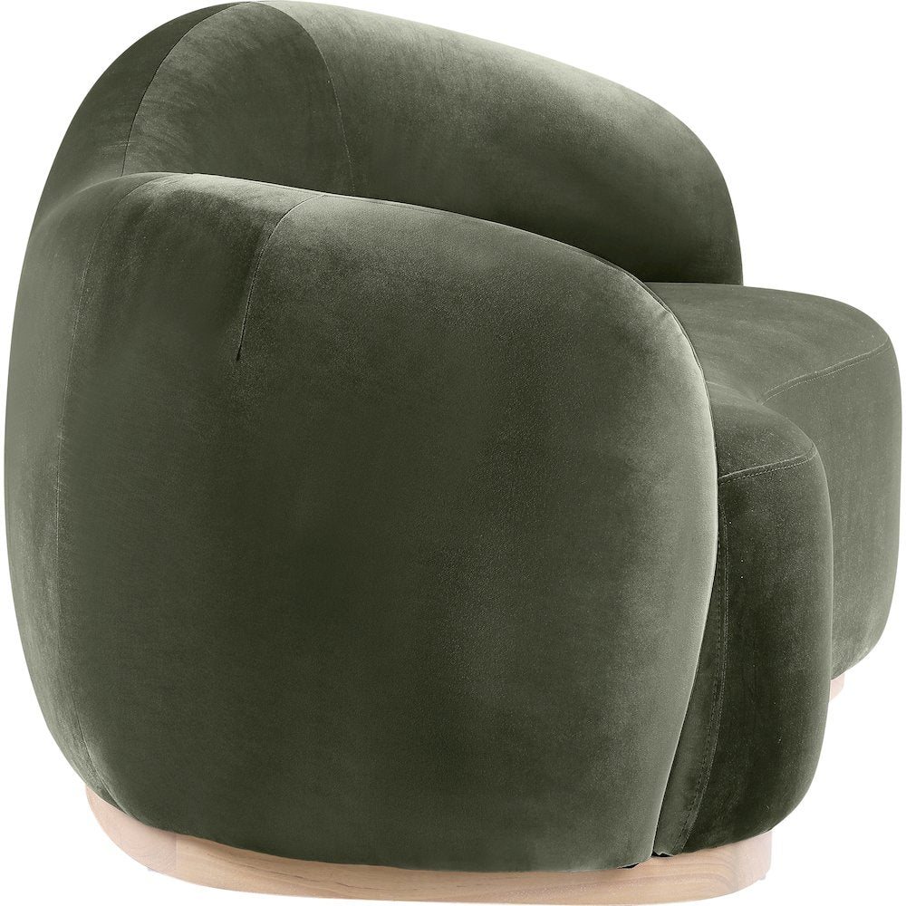Gustavo 72.5" Green Velvet Upholstered Loveseat