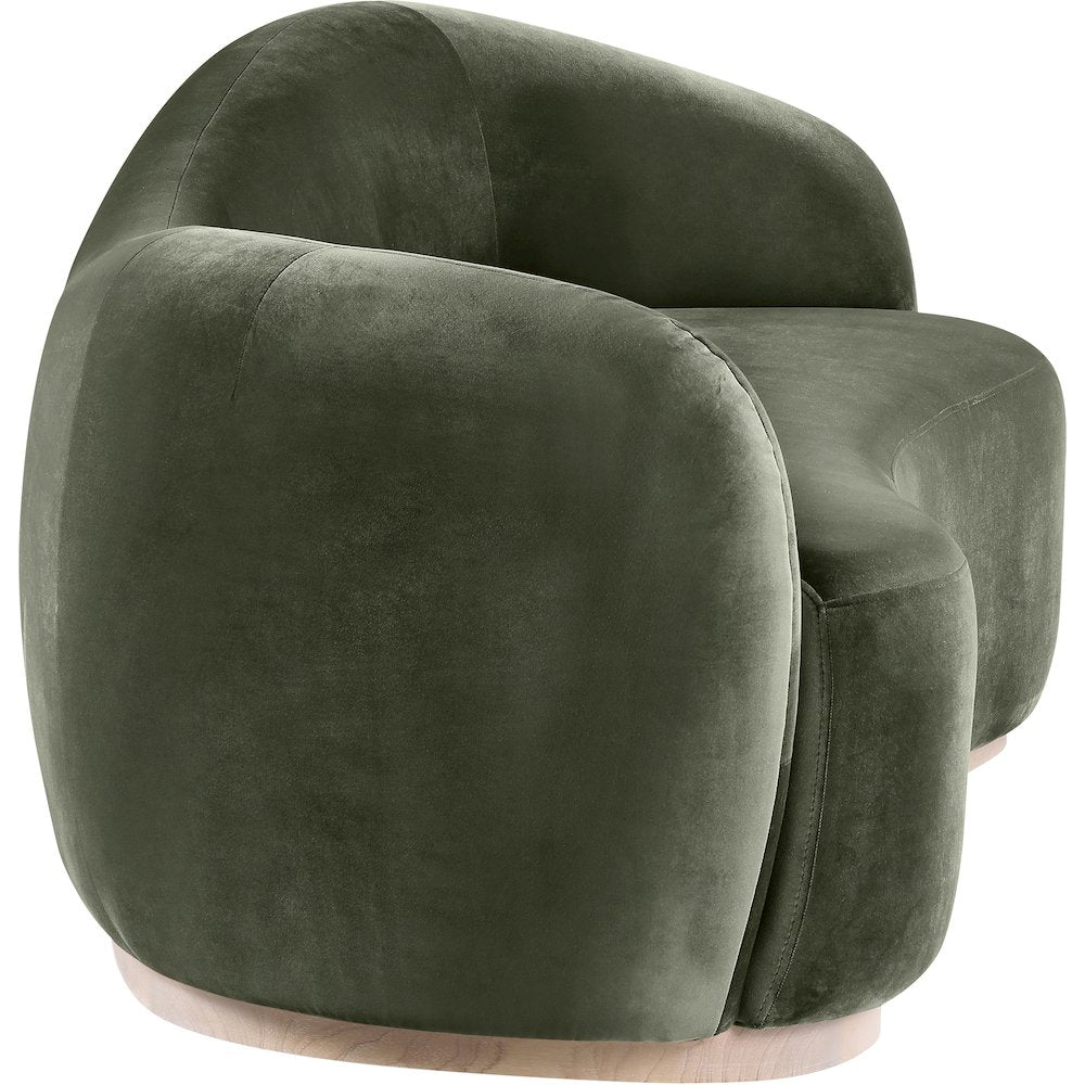 Gustavo 92.5" Green Velvet Upholstered Sofa