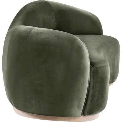 Gustavo 92.5" Green Velvet Upholstered Sofa