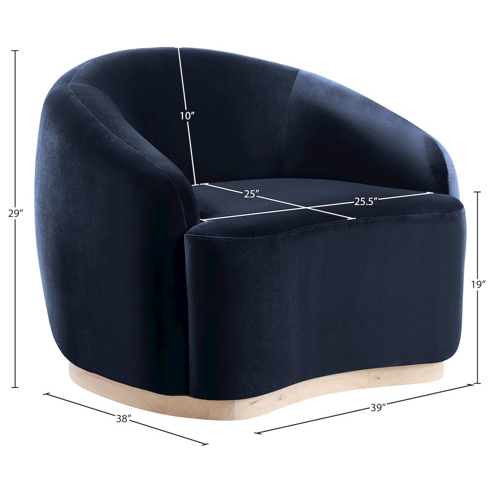 Gustavo Navy Velvet Upholstered Chair