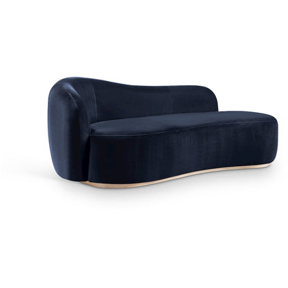 Gustavo Navy Velvet Upholstered Chaise