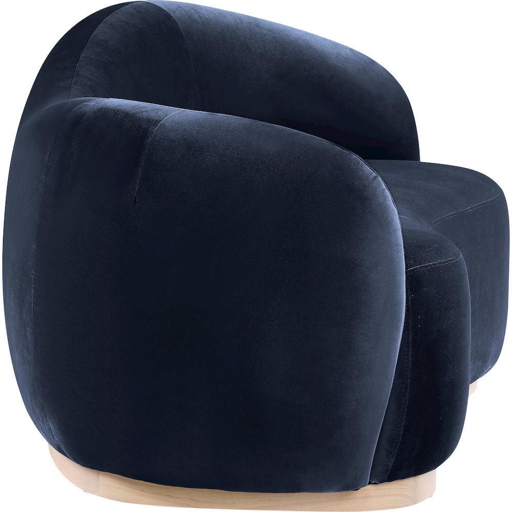 Gustavo 72.5" Navy Velvet Upholstered Loveseat