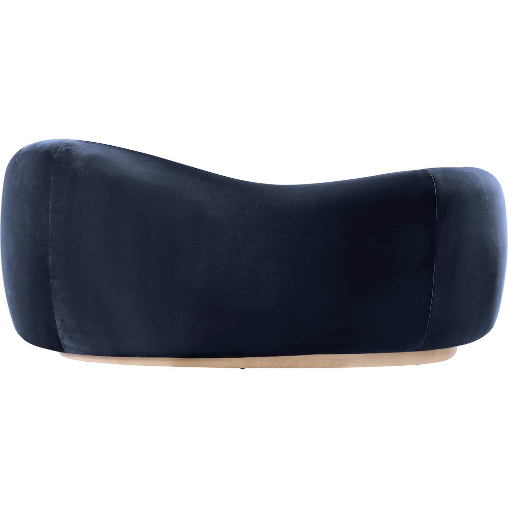 Gustavo 72.5" Navy Velvet Upholstered Loveseat