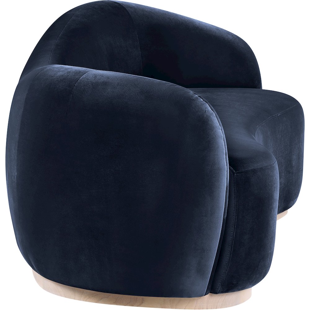Gustavo 92.5" Navy Velvet Upholstered Sofa