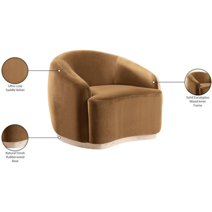 Gustavo Saddle Velvet Upholstered Chair