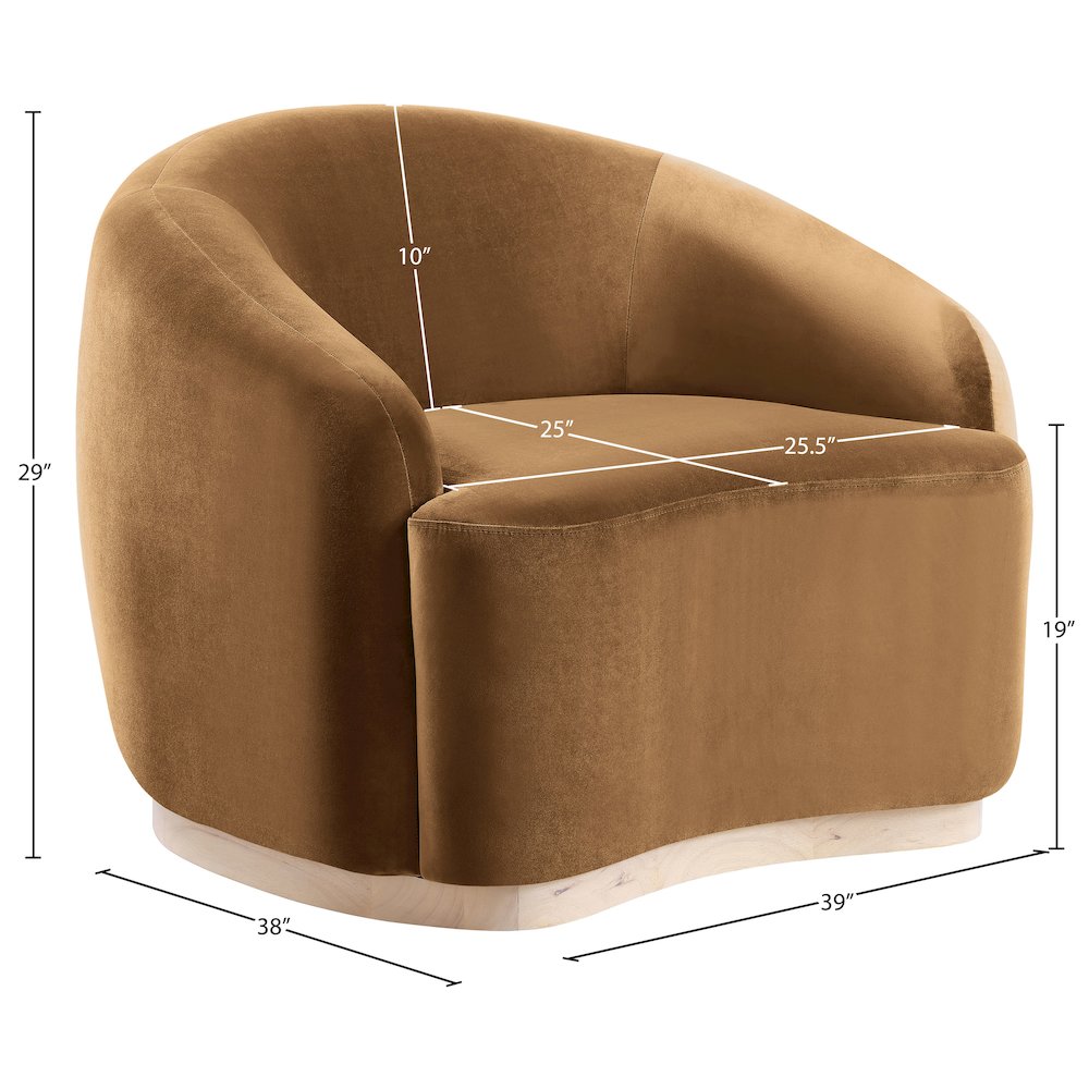 Gustavo Saddle Velvet Upholstered Chair