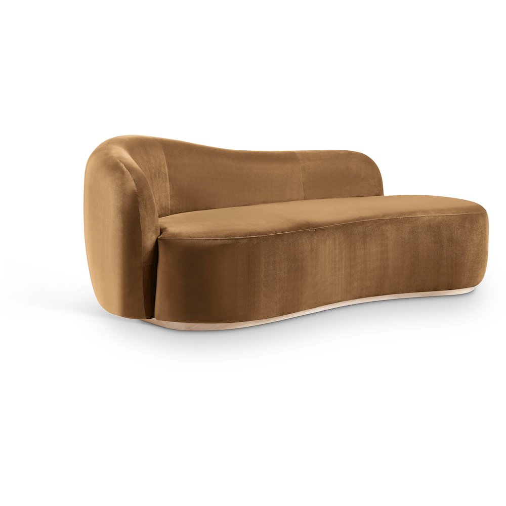 Gustavo Saddle Velvet Upholstered Chaise