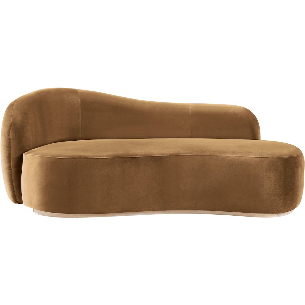 Gustavo Saddle Velvet Upholstered Chaise