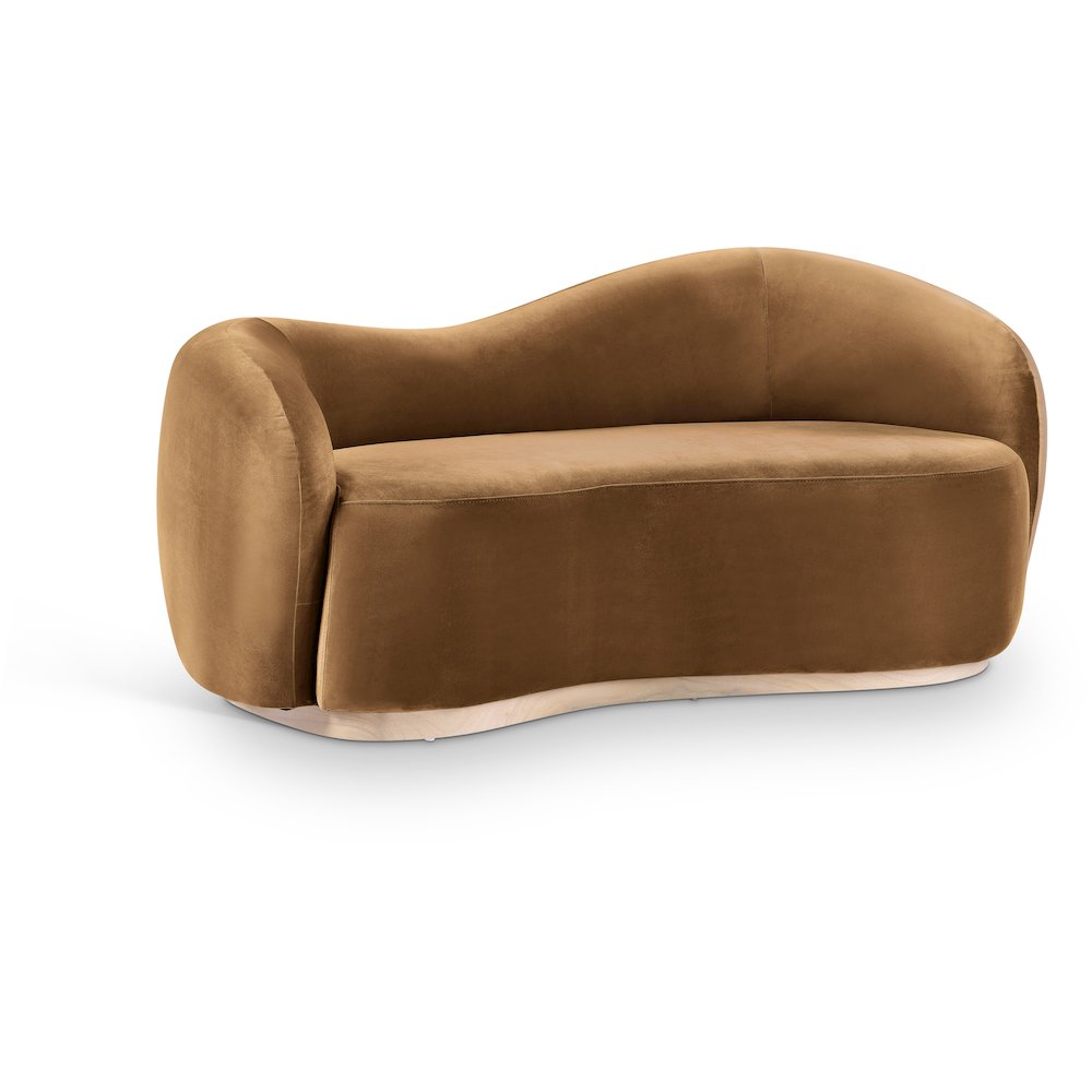 Gustavo 72.5" Saddle Velvet Upholstered Loveseat