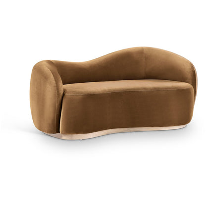 Gustavo 72.5" Saddle Velvet Upholstered Loveseat