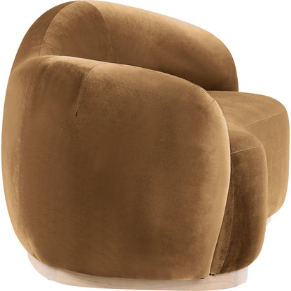 Gustavo 72.5" Saddle Velvet Upholstered Loveseat