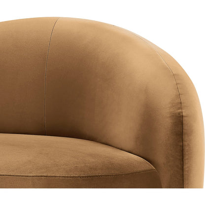 Gustavo 72.5" Saddle Velvet Upholstered Loveseat