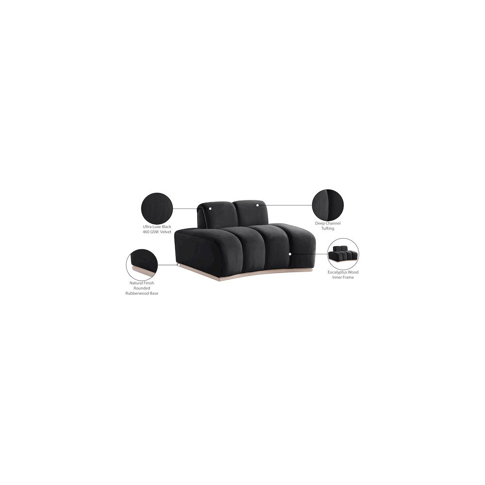 Jace Black Velvet Chair
