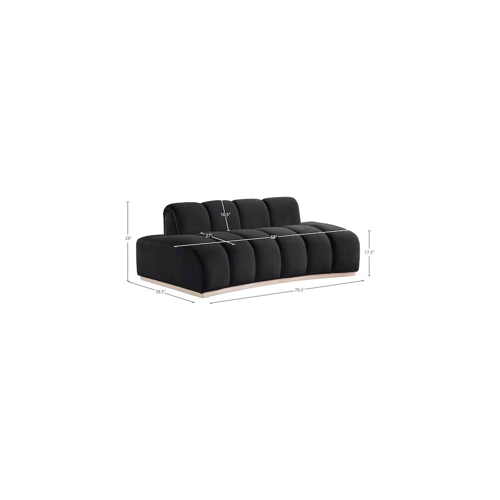 Jace Black Velvet Loveseat