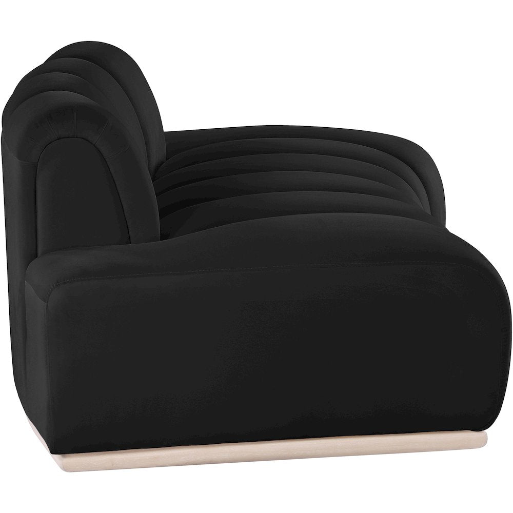 Jace Black Velvet Loveseat