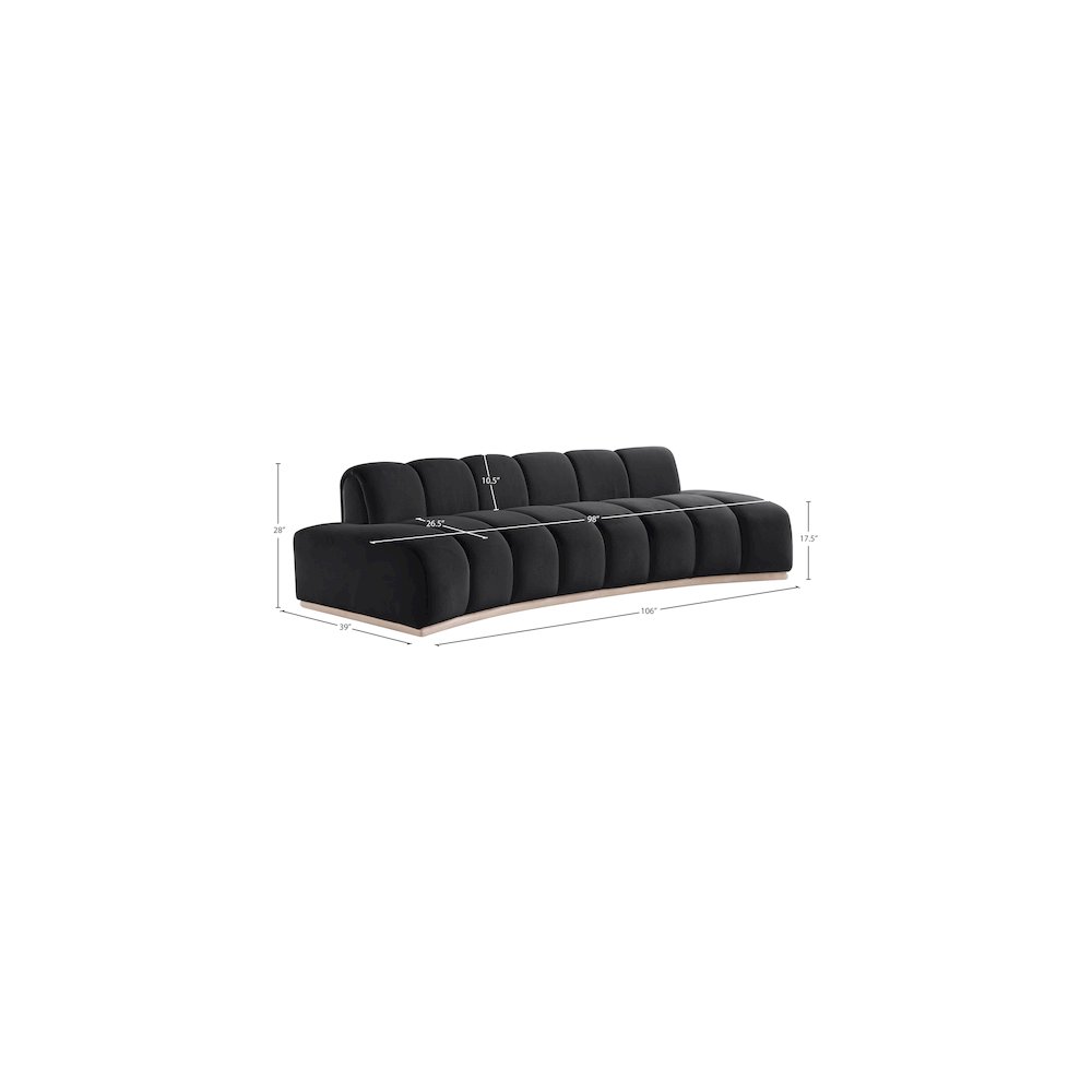 Jace Black Velvet Sofa