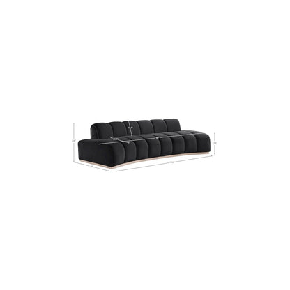 Jace Black Velvet Sofa